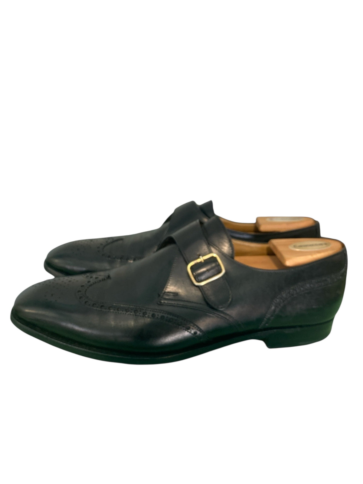 Men's Black Leather Monk Strap Loafer