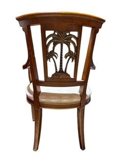 Set of Two Palm Tree Back Arm Chairs by Galimberti Lino