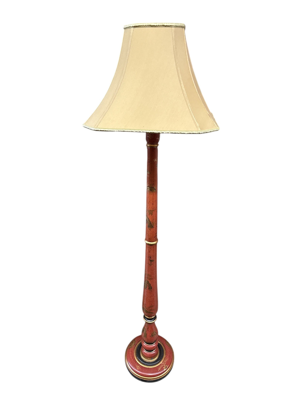 Asian Style Red Chinoiserie Floor Lmap