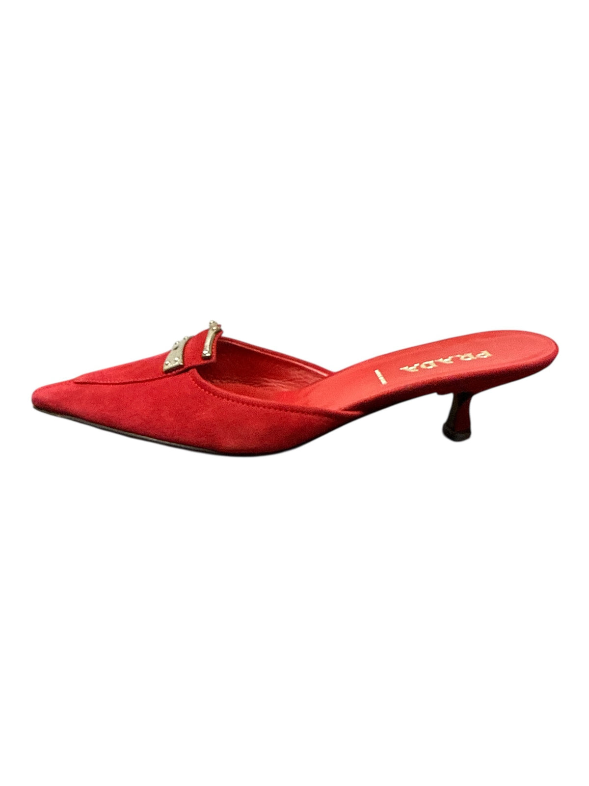 Red Prada Mule Shoes