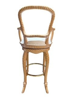 Rope Twist Design Swivel Bar Chairs