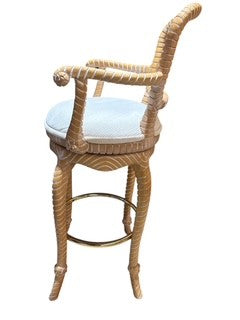Rope Twist Design Swivel Bar Chairs