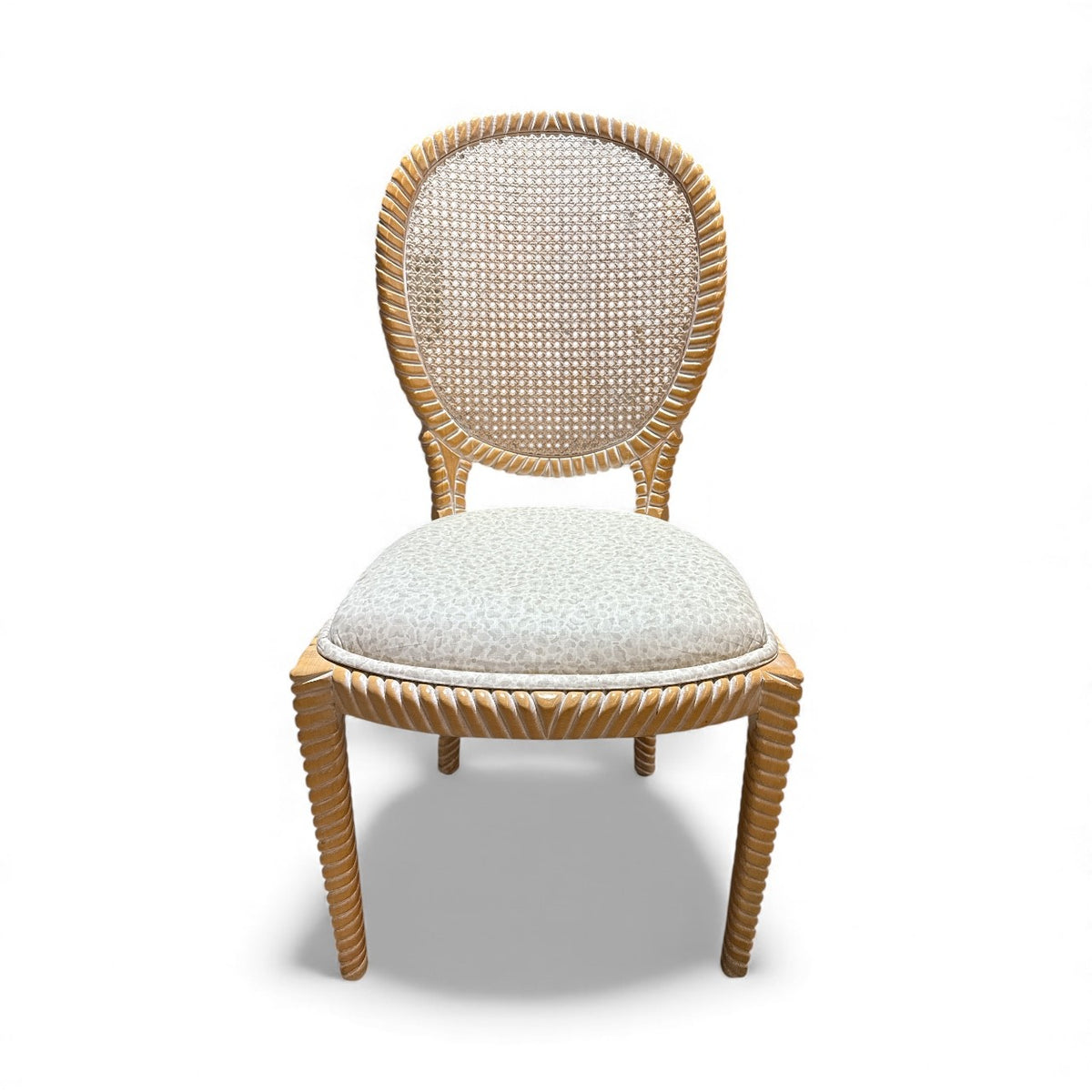 Set of FourTwist Design Cane Back Side Chairs