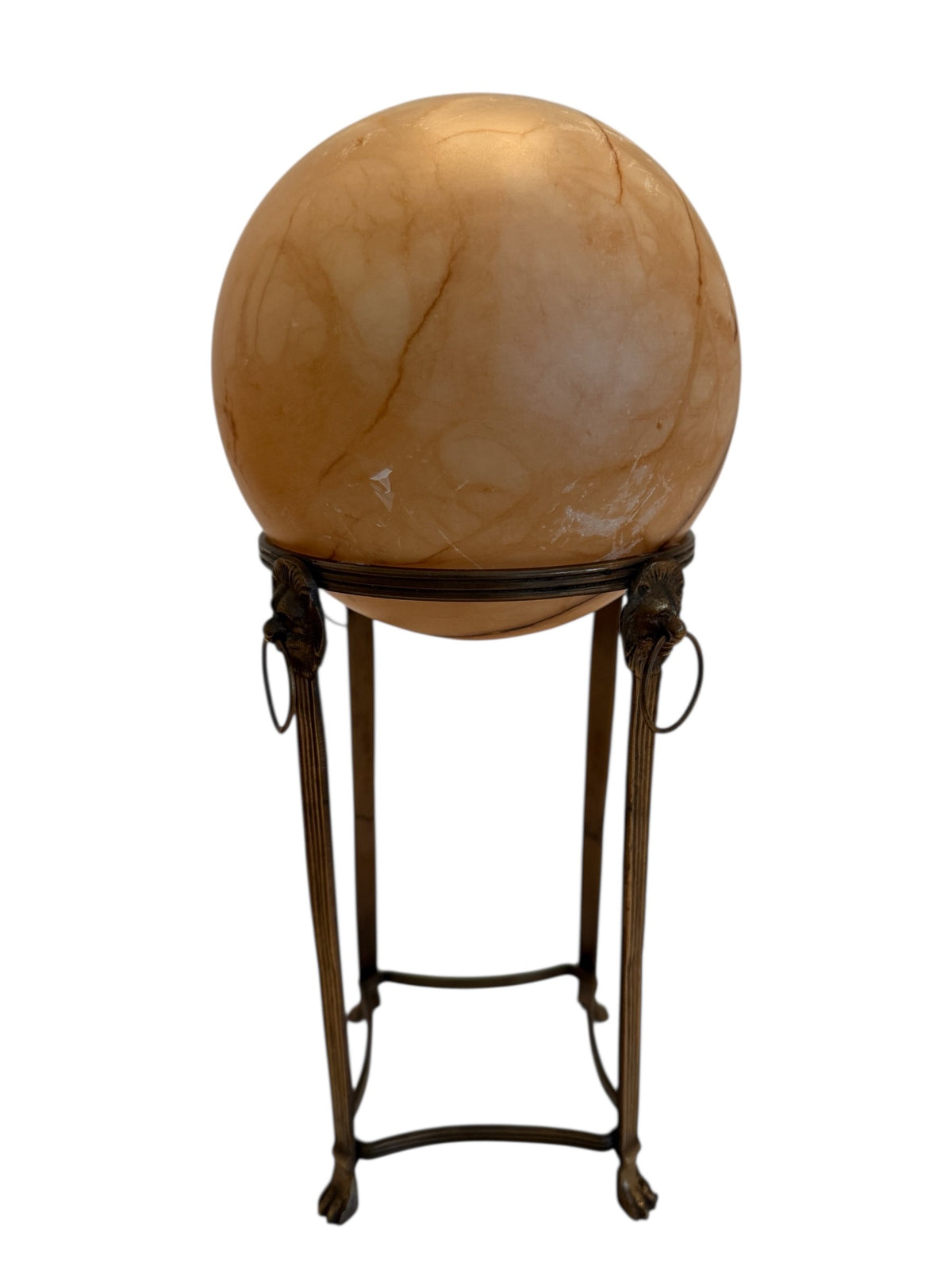 Alabaster Sphere on Bronze Stand