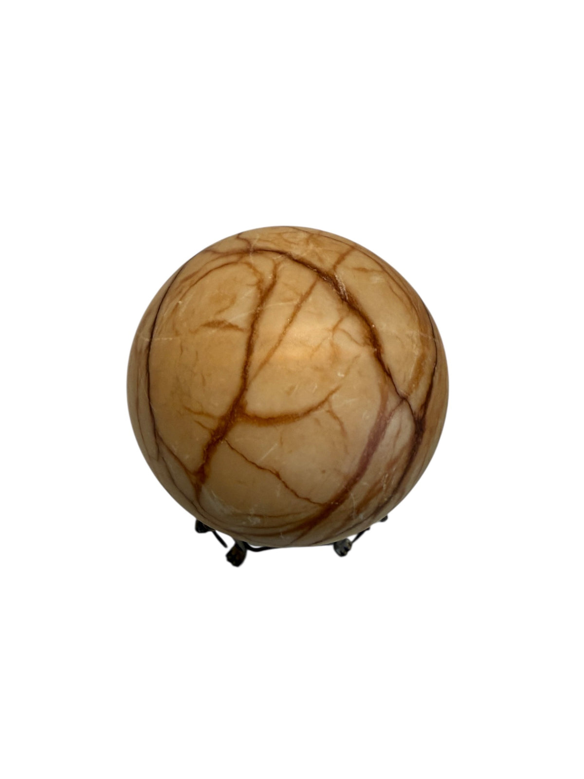 Alabaster Sphere on Bronze Stand