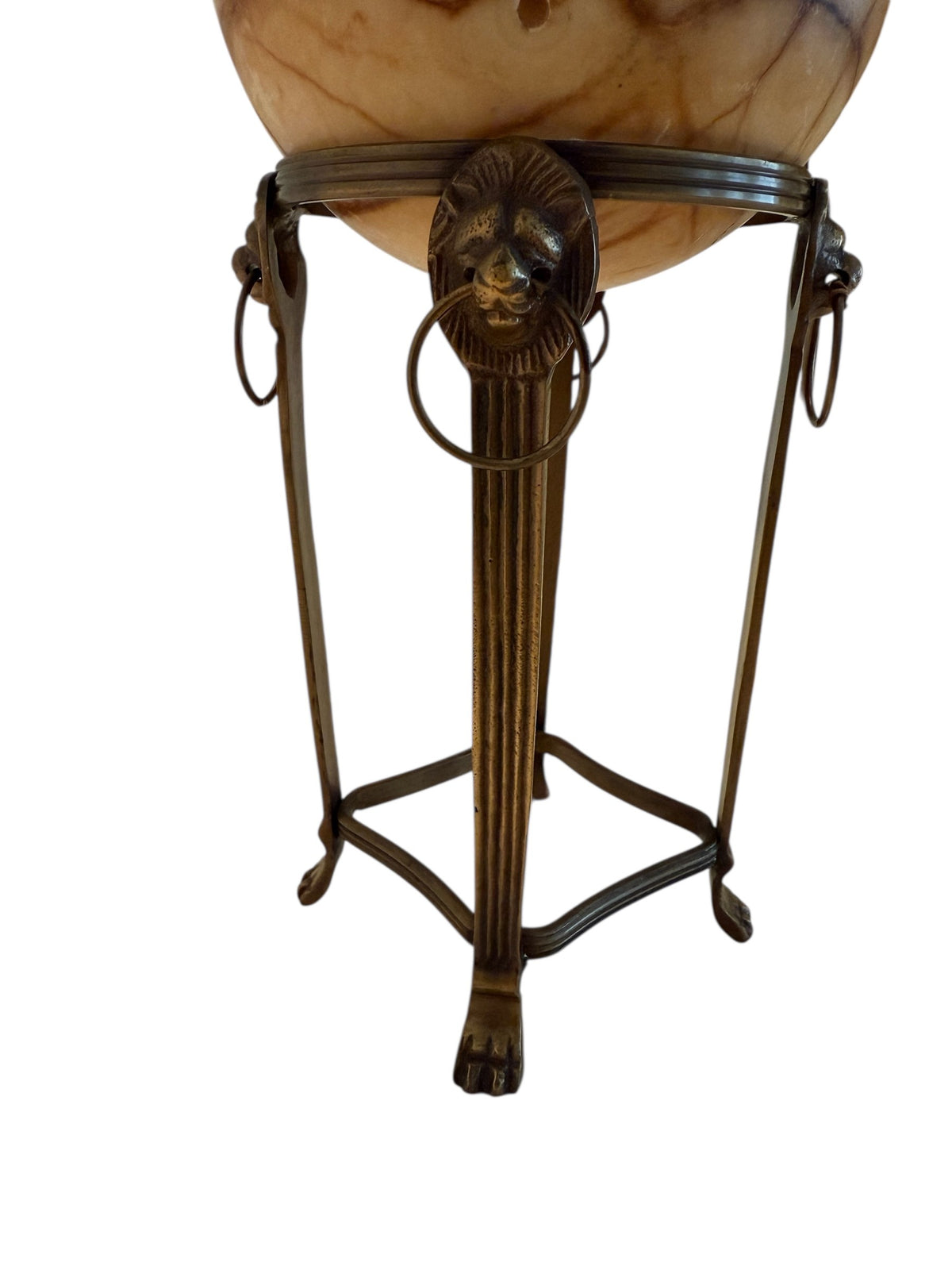 Alabaster Sphere on Bronze Stand