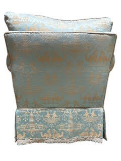 Pair Upholstered Club Chairs With Ottoman