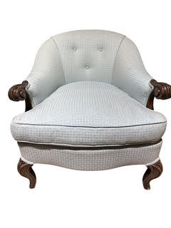 Pair Upholstered French Regency Style Bergeres