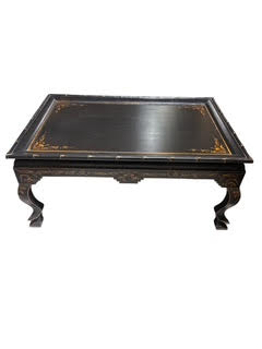 Chinese Style Incised and Paint Finish Coffee Table