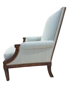 Pair Diamond Back Wood Frame Arm Chairs