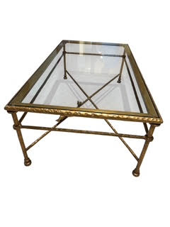 In The Style Of Reproduction Diego Giacometti Gilt Bronze Table