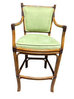 Pair Rattan Bar Stools by Pierce Martin