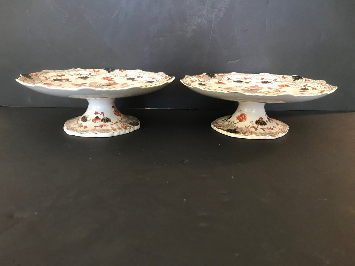 Pair Dessert Serving Footed Plates