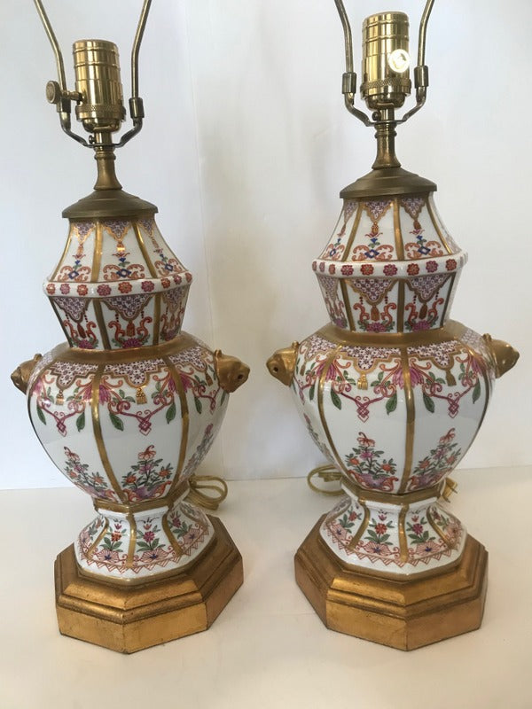 Pr. French Porcelain Lamps