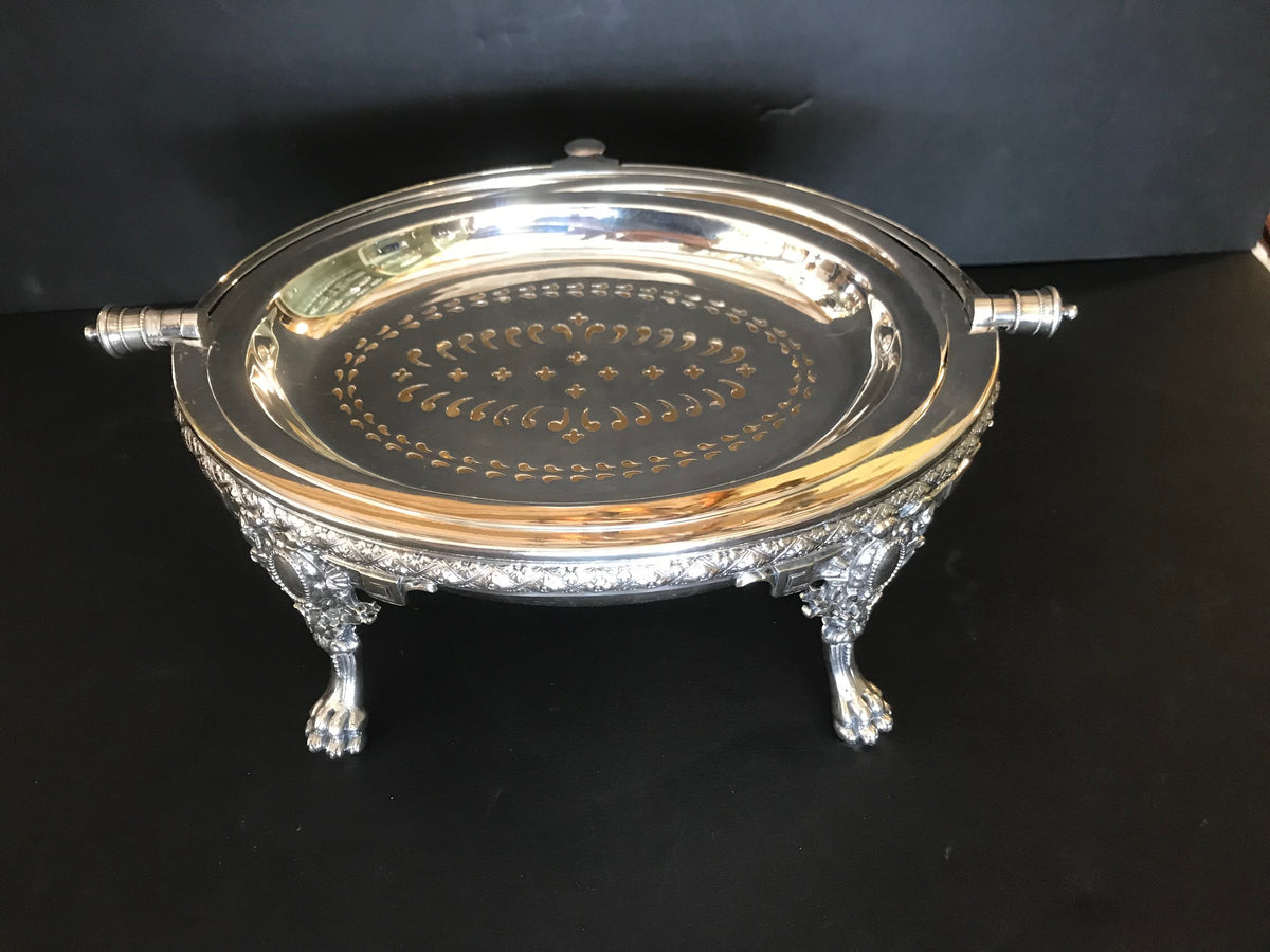 Silver Plate Roll Top Server