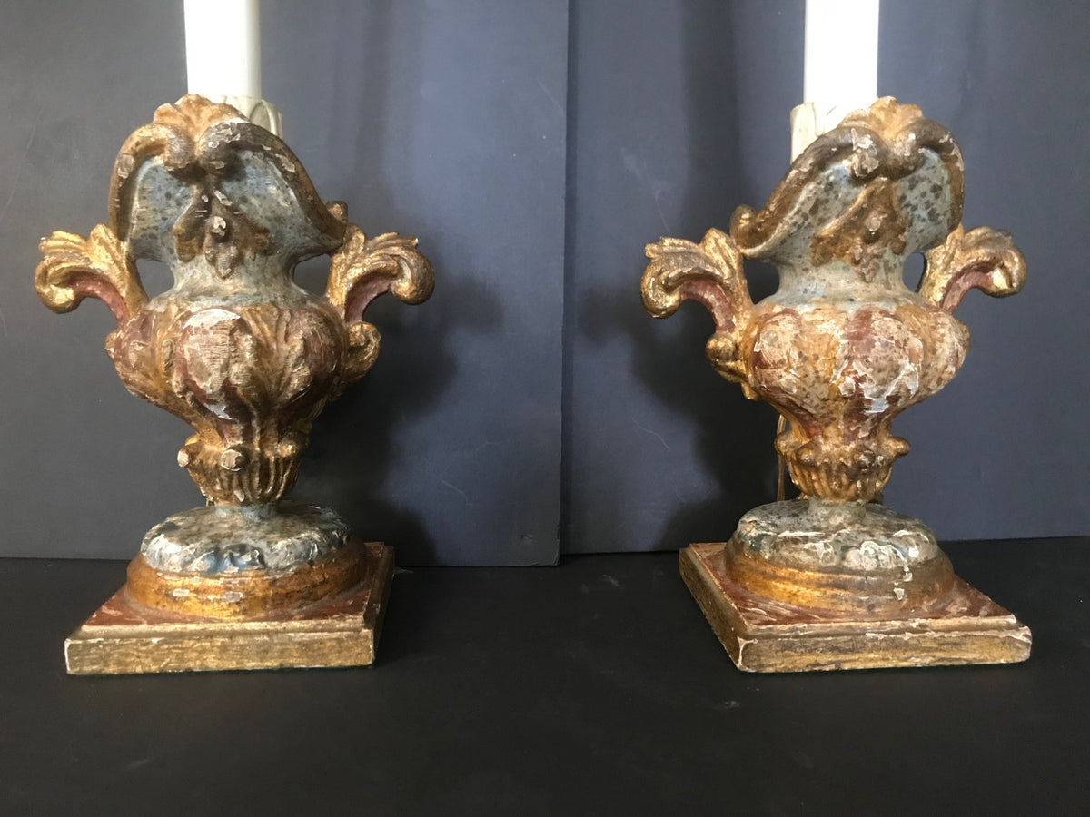 Pair Early Candlestick Lamps