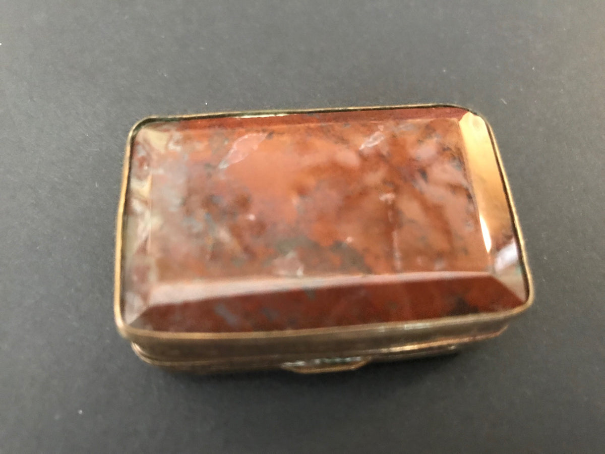 Antique Agate Carved Small Box