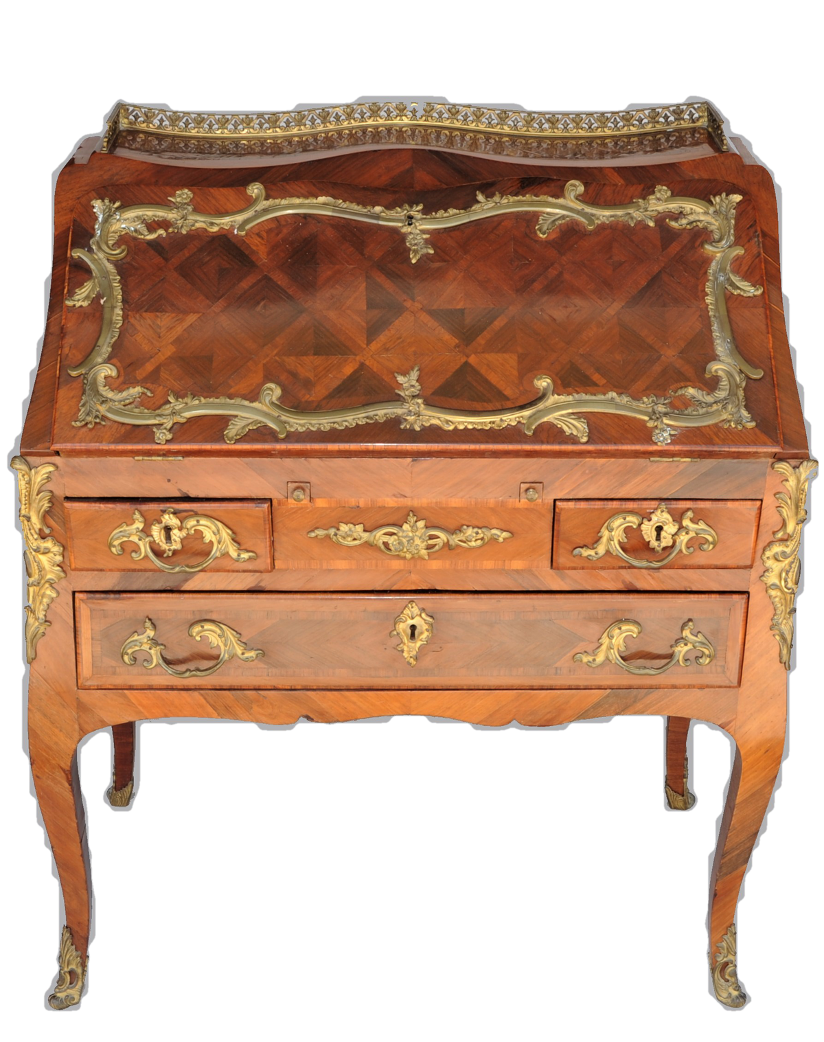 French Marquetry Writing Desk. 19th Century.