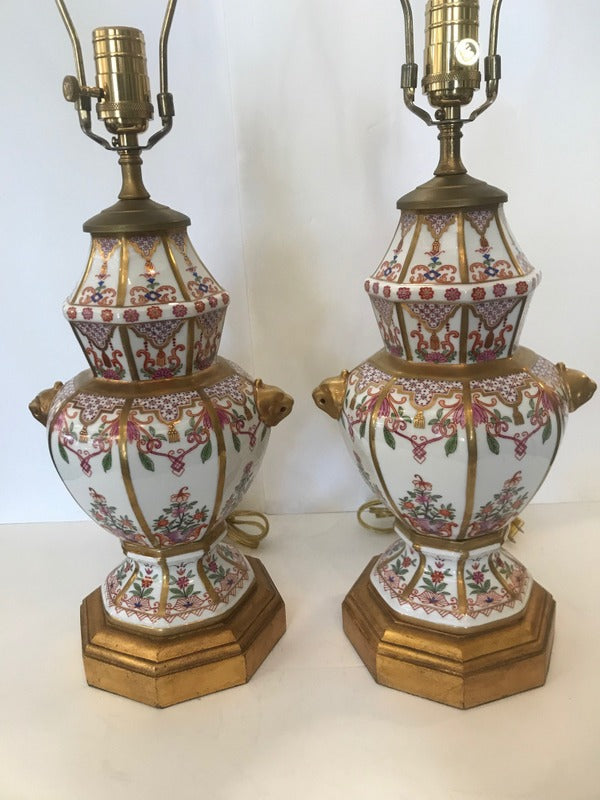 Pr. French Porcelain Lamps