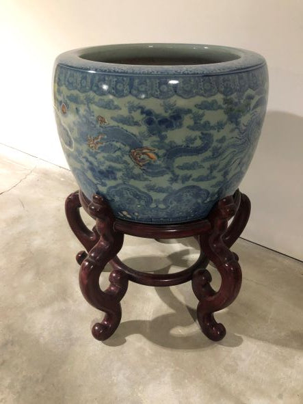 Porcelain Fishbowl on Stand