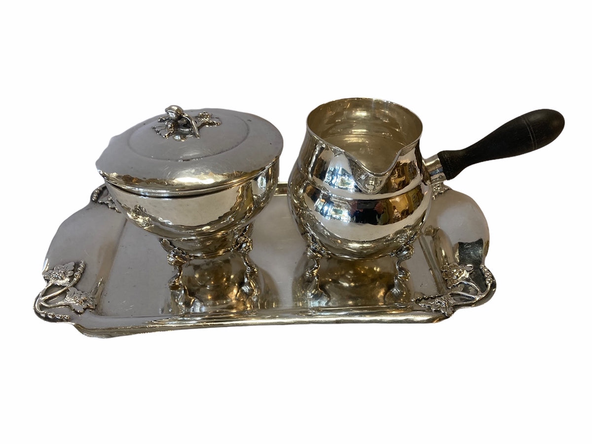 Sterling Sugar & Creamer With Tray