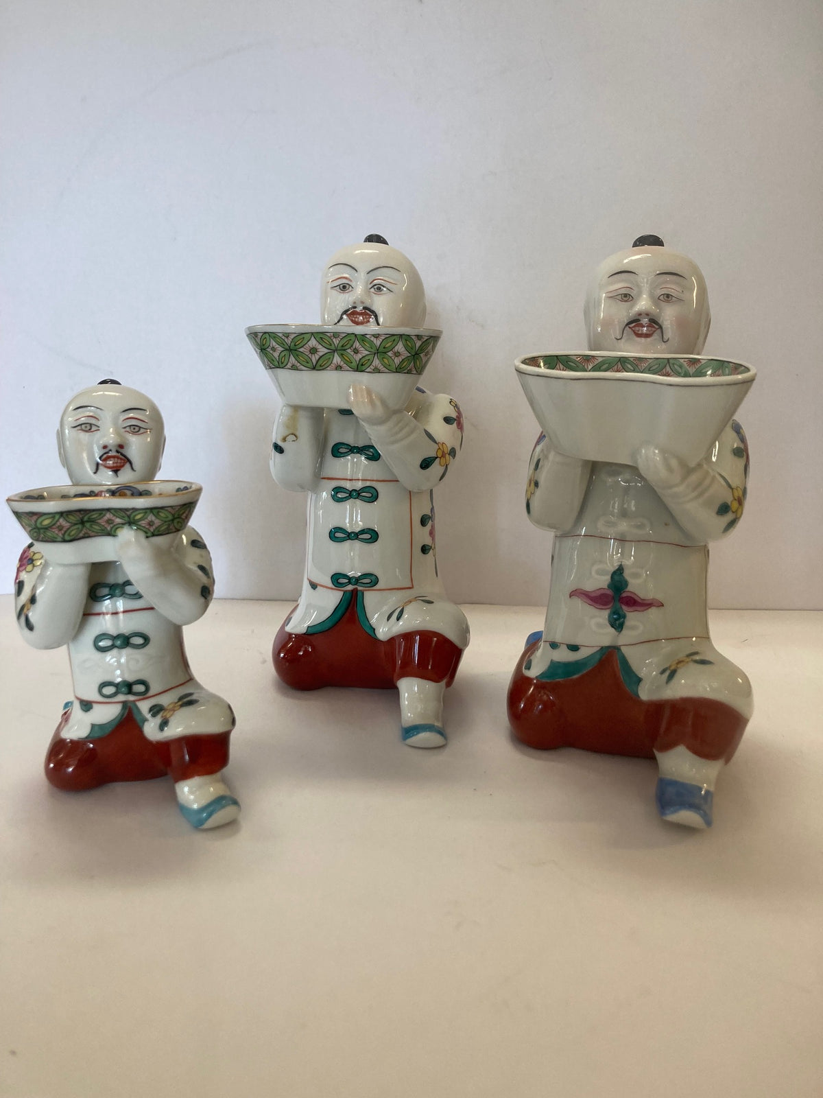 Set of Three Herend Mandarin Figural Salt Cellars