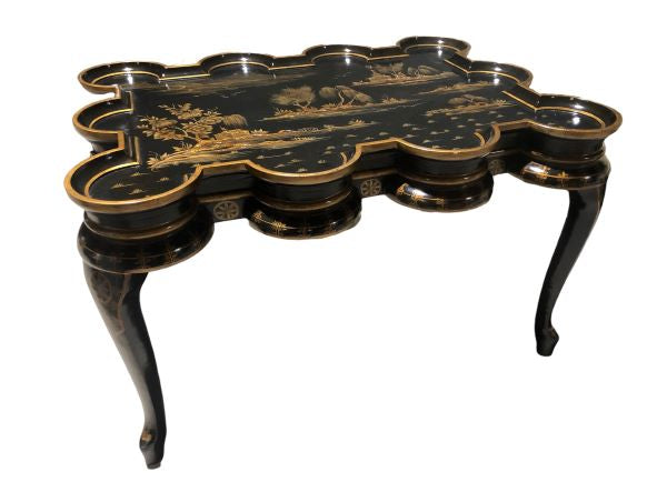 Scalloped Chinoiserie Style Coffee Table