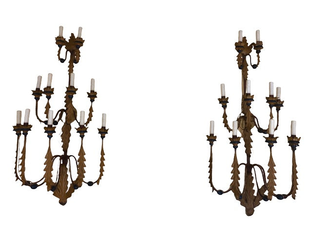 Pair of French Tole Sconces