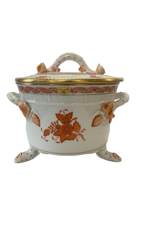Herend "Chinese Bouquet Rust" Bisquit Jar