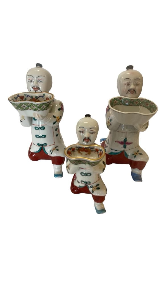 Set of Three Herend Mandarin Figural Salt Cellars